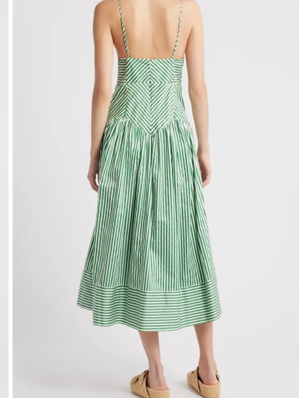 NWT FARM Rio Bicolor Stripes Cotton Midi Dress Size Small - Picture 11 of 12